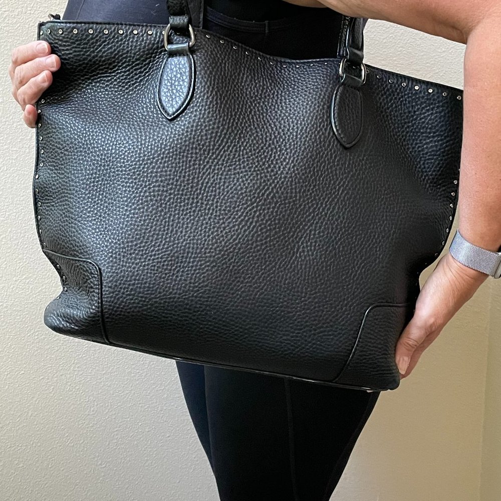 Rebecca Minkoff Black Pebbled Leather Studded Tote